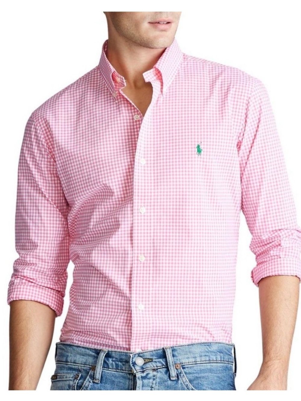 Ralph Lauren Pink Gingham Button-Down Shirt